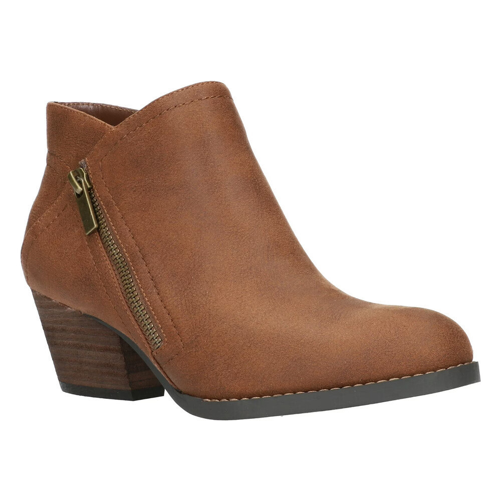 Bella Vita Bobbi Booties Women's US 6.5W Brown Side Zip Ankle Boots LION239